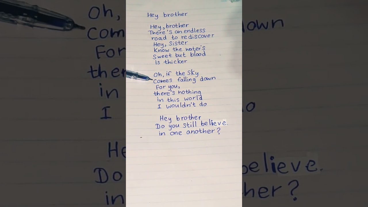 Hey brother lyrics song by Avicii 