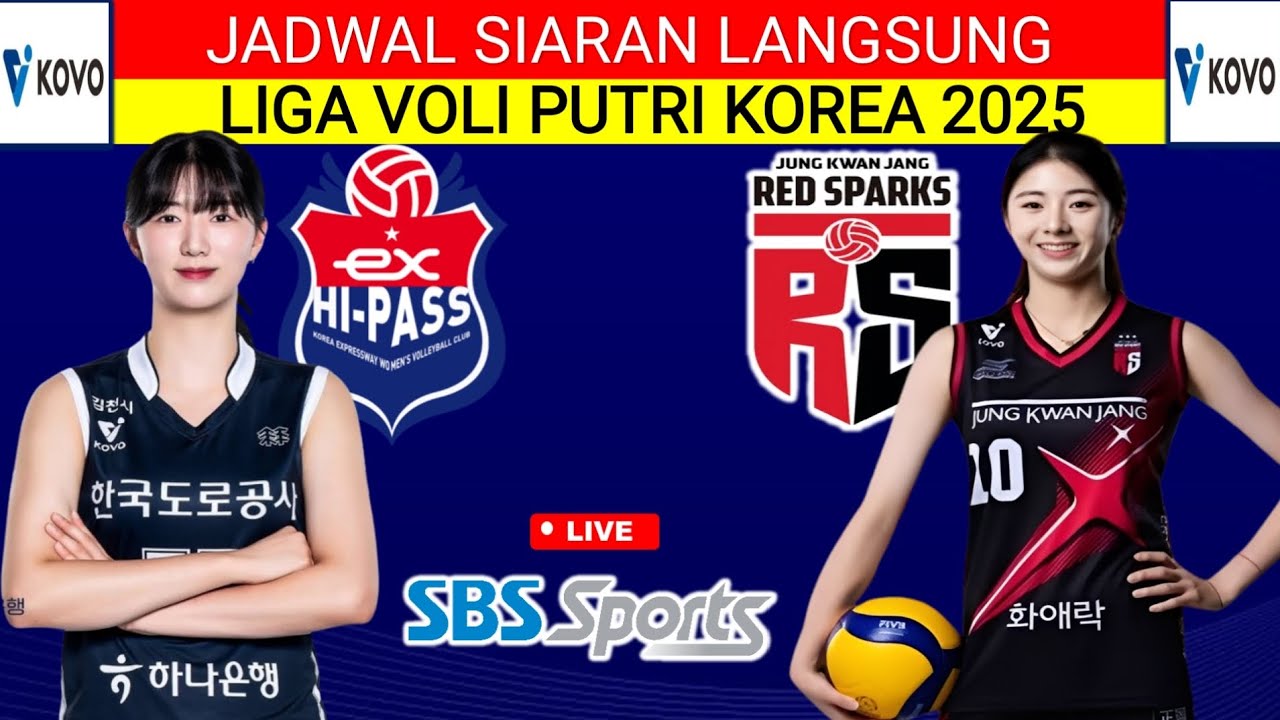 JADWAL LIGA VOLI KOREA 2025‼️EXPRESSWAY HI-PAS VS RED SPARK‼️KLASEMEN KOREA V LEAGUE TERBARU‼️LIVE
