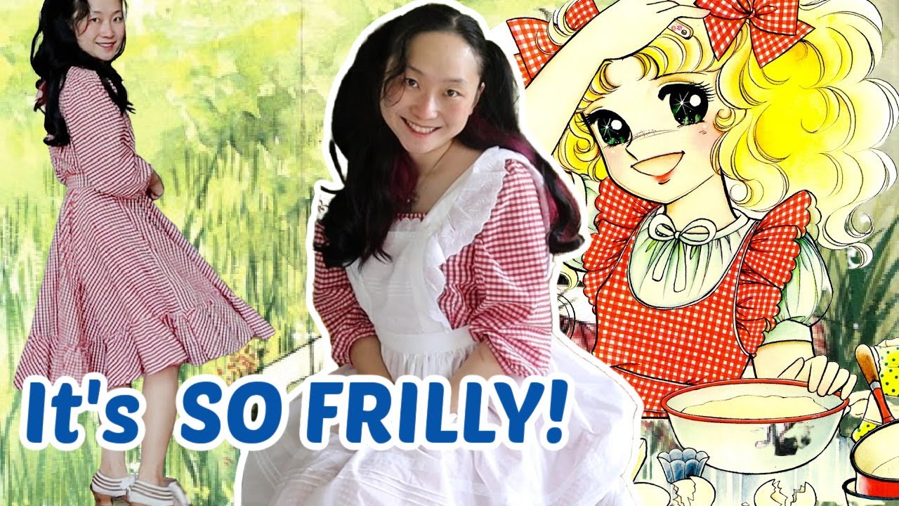 DIY Ruffled Gingham Dress and Frilly, Lacy Apron || Cottagecore sewing || Candy Candy Cosplay