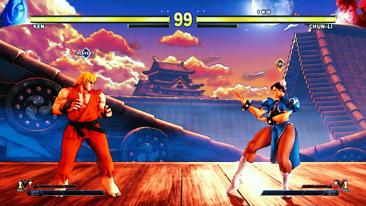 Кен против Чун Ли (Самый сложный) Street Fighter 5