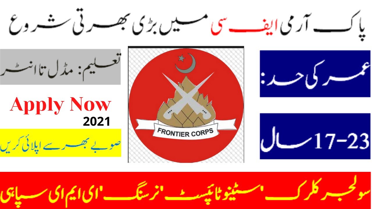 Frontier Corps FC KPK North Jobs 2021