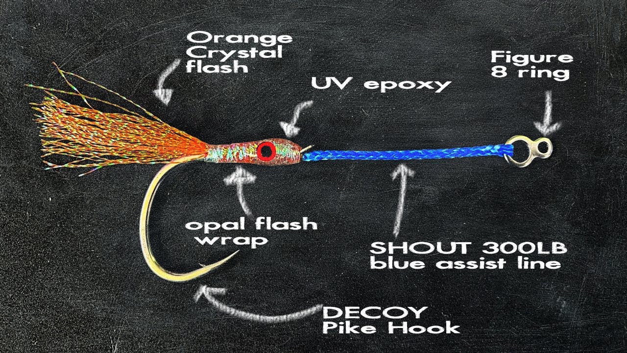 EASY TO TIE TEASER TYPE SINGLE ASSIST HOOK FOR FAST JIGGING