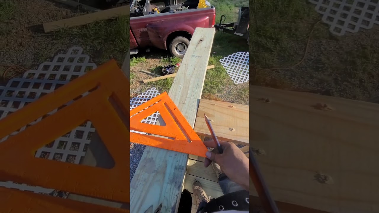 How to cut a 45° angle to90° on a rail deck 