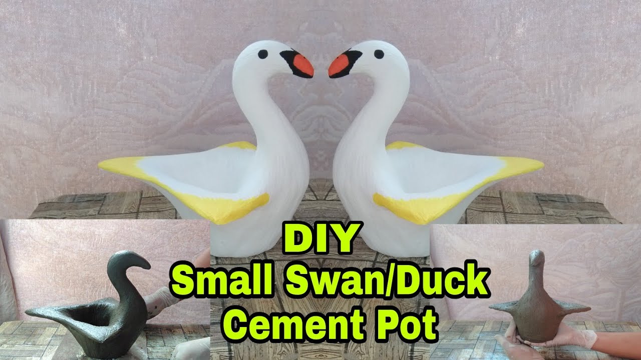 Small Swan/Duck DIY Cement Pots/ Perfect For Garden