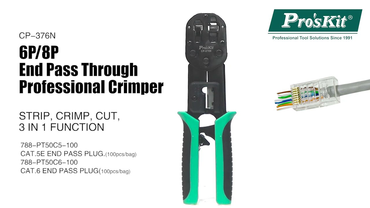 Pro'sKit CP-376N End Pass Through Professional Crimper