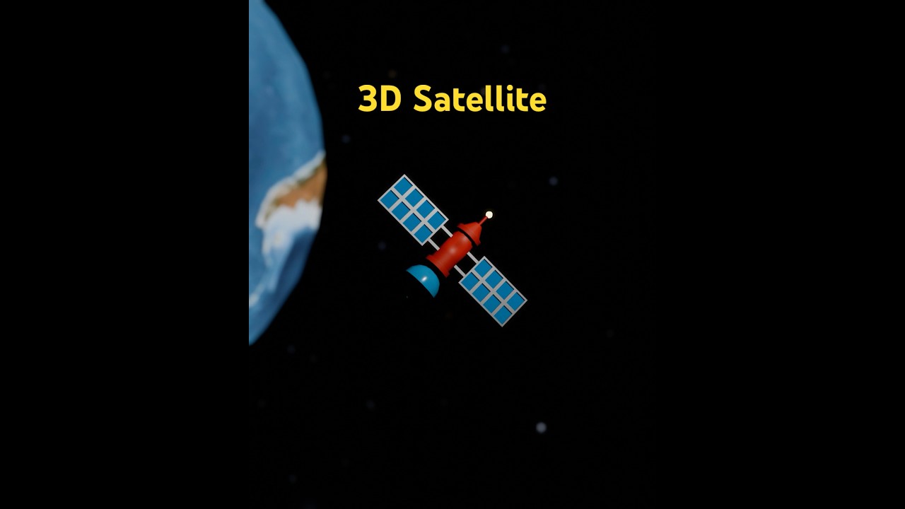 A small fun project on satellite 🤩 #shorts #shortsfeed #viralshorts #space #satellite #3danimation