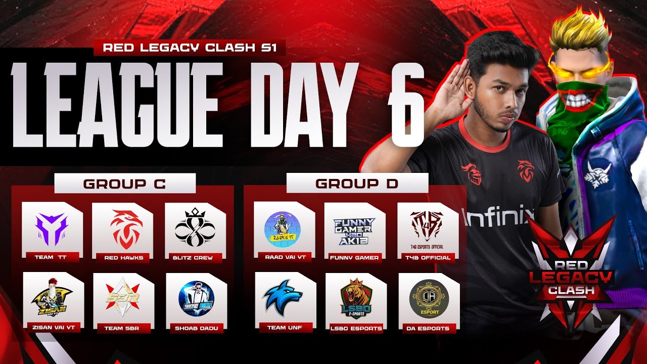 [🔴LIVE] RED LEGACY CLASH | LEAGUE STAGE G-C VS G-D | FREE FIRE @RedHawksOfficials @raadvaiyt829 