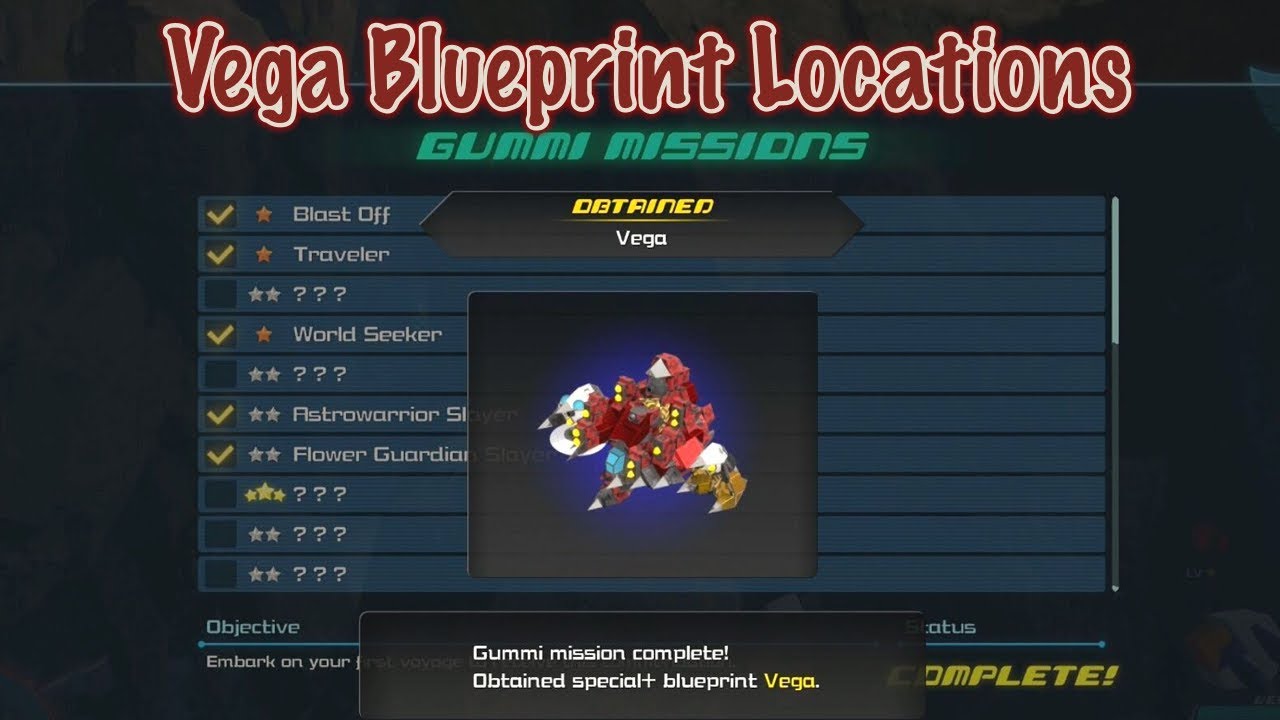 Kingdom Hearts 3 - Starlight Way Blueprint Fragment Locations - Unlocking Vega Ship