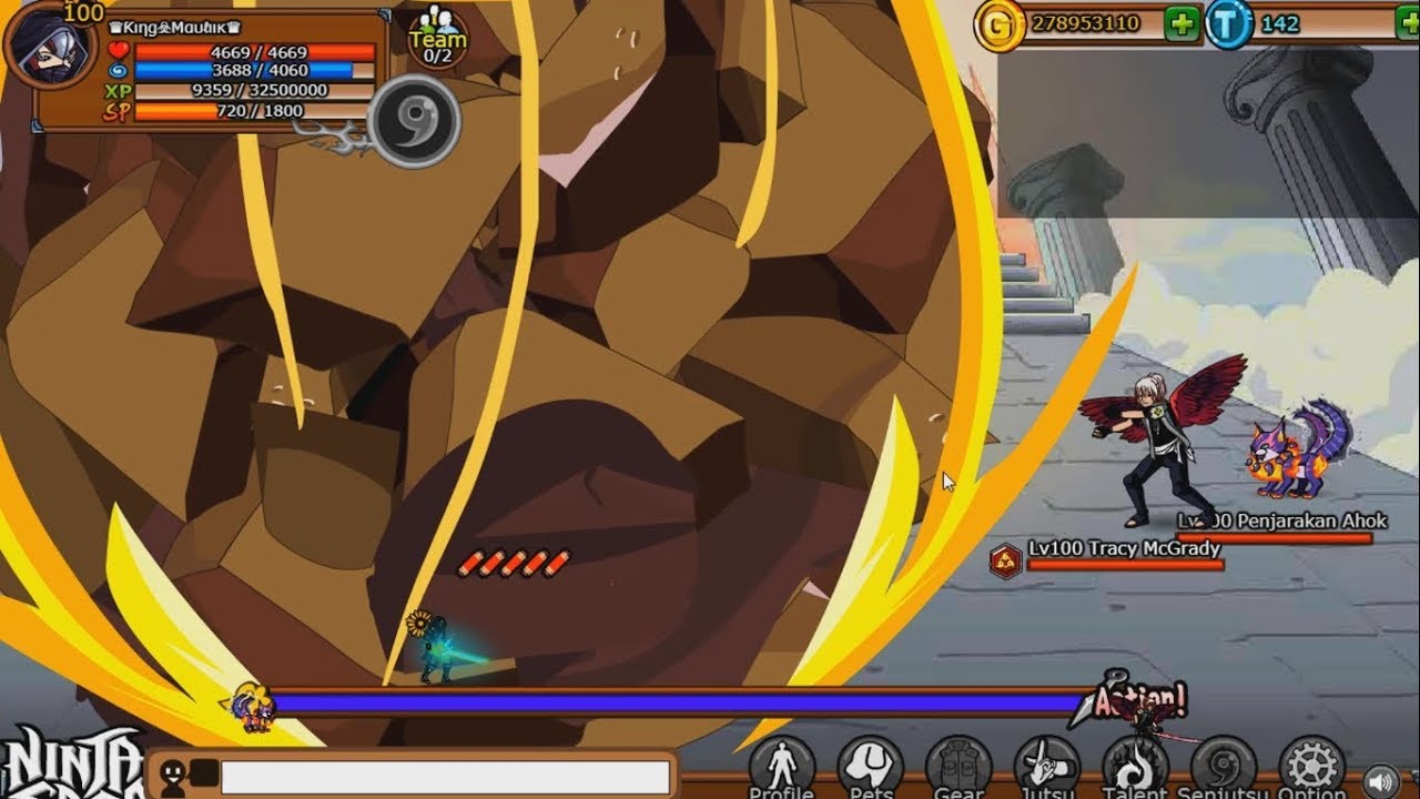 Ninja Saga PVP| Random|  King Maulik EOM Style