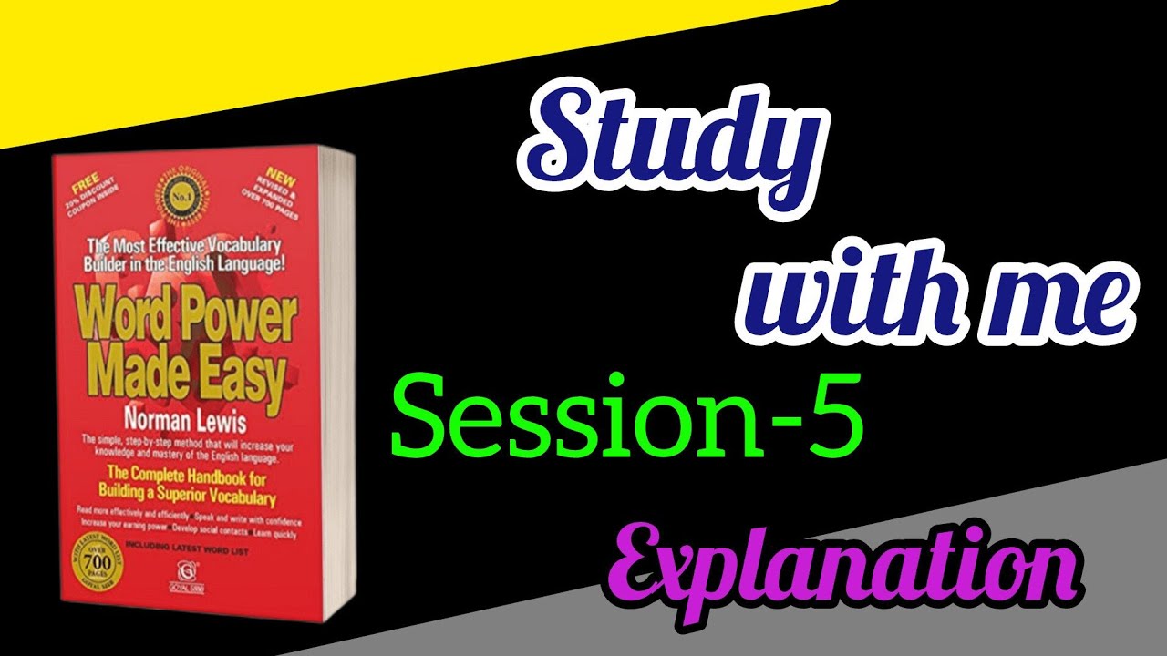 Word power made easy explanation | Session-5 explanation | Study with me