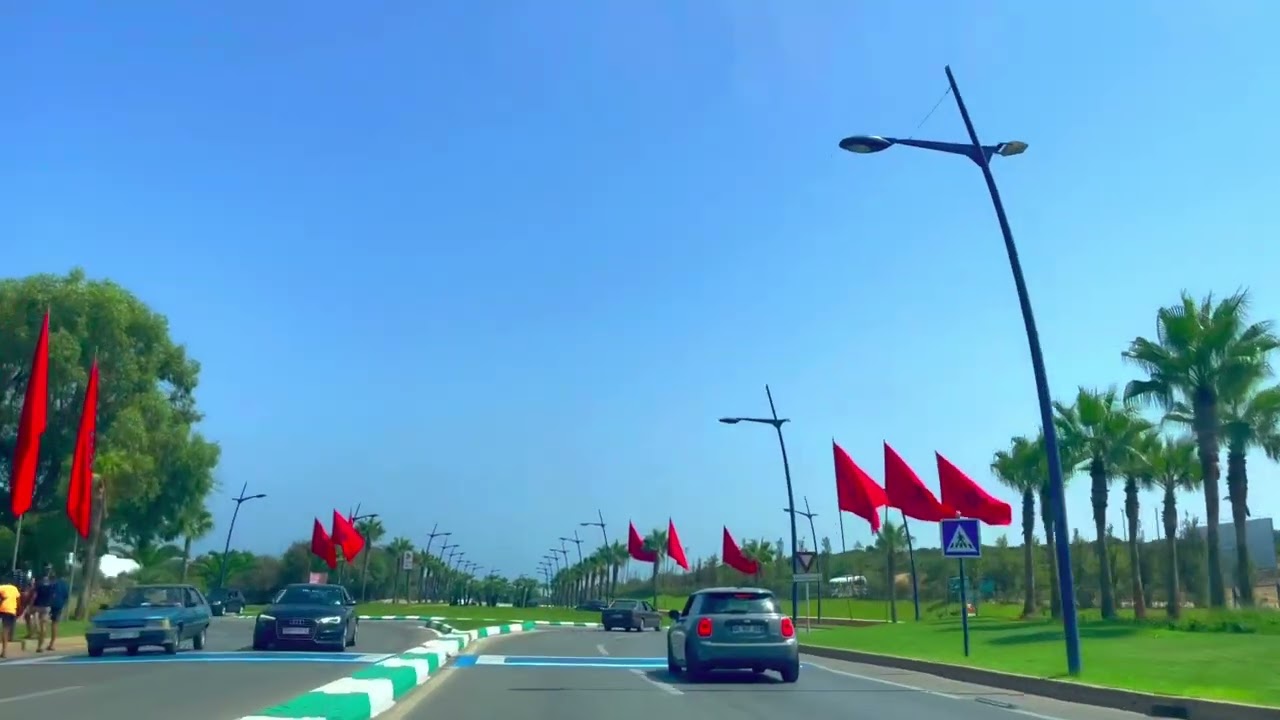 Driving from Fnideq to m’diq Morocco Africa Person Walking [video 4k HDR