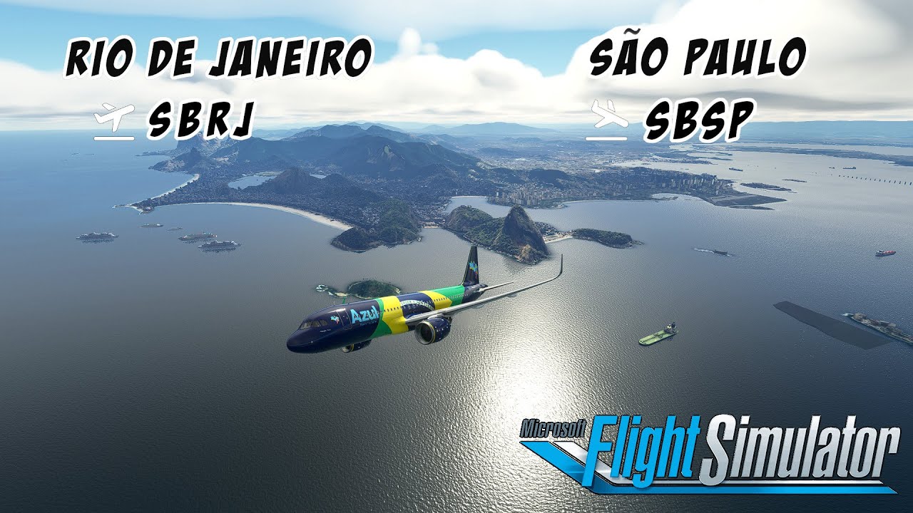 Flight Simulator 2020 | Voo COMPLETO de Rio de Janeiro SBRJ para São Paulo SBSP de A320Neo