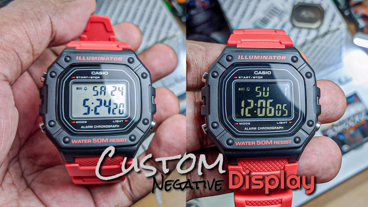 Review & Custom Negative Display Casio W218-H ✍️