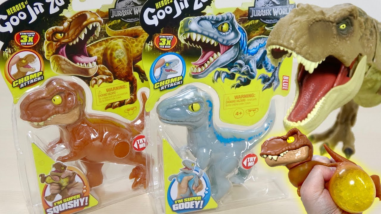 ぷにぷにの恐竜フィギュア!ジュラシックワールド Goo Jit Zu T-REX&BLUEをレビュー!
