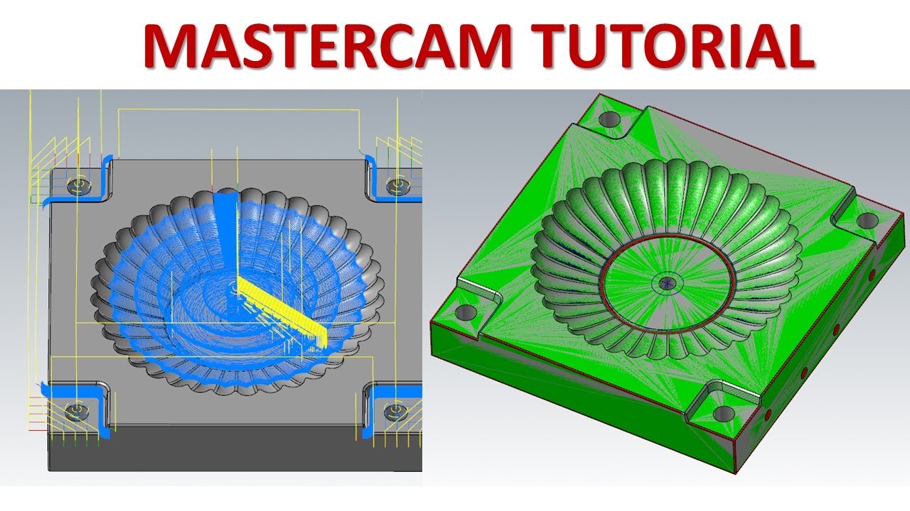 MasterCAM Tutorial #127 | Mill 3D Mold & Die Toolpath Machining CNC Programmer