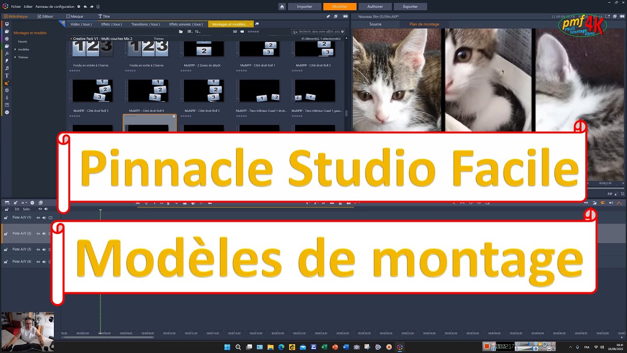 Pinnacle Studio la fonction Montages et Modèles