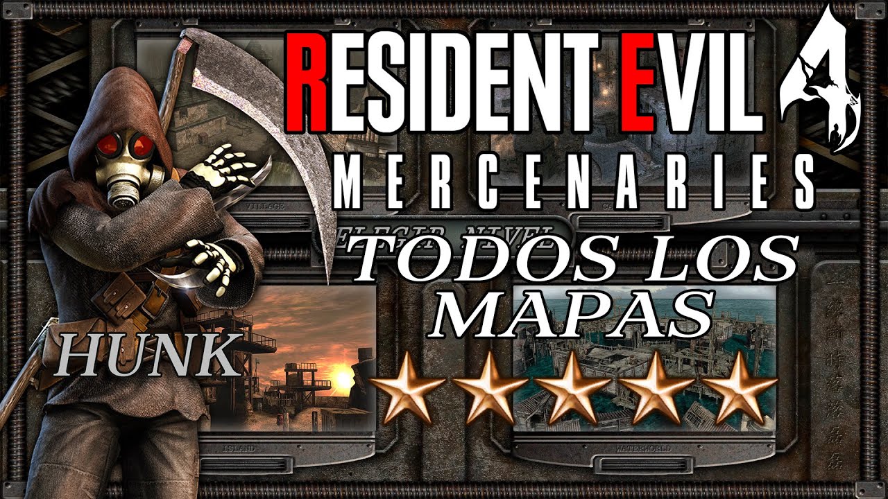 HUNK GRIM REAPER - The Mercenaries - Todos Los Mapas - Resident Evil 4