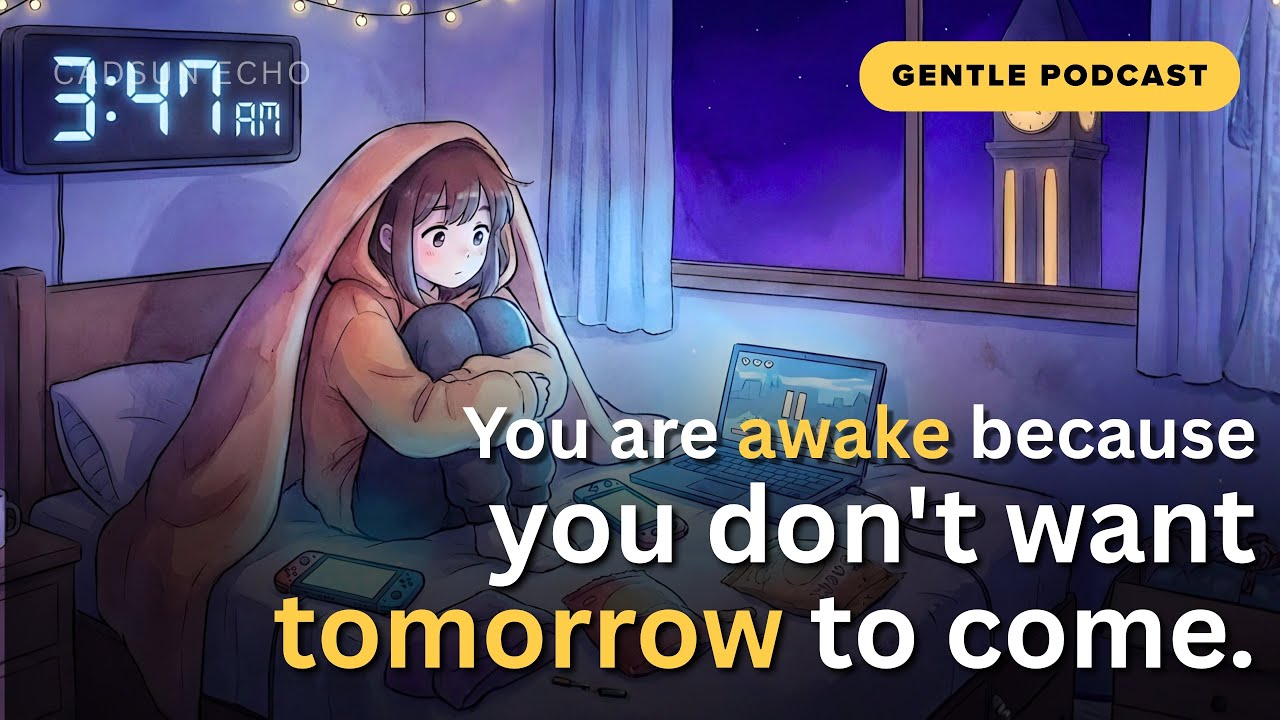You are awake because you don't want tomorrow to come.
