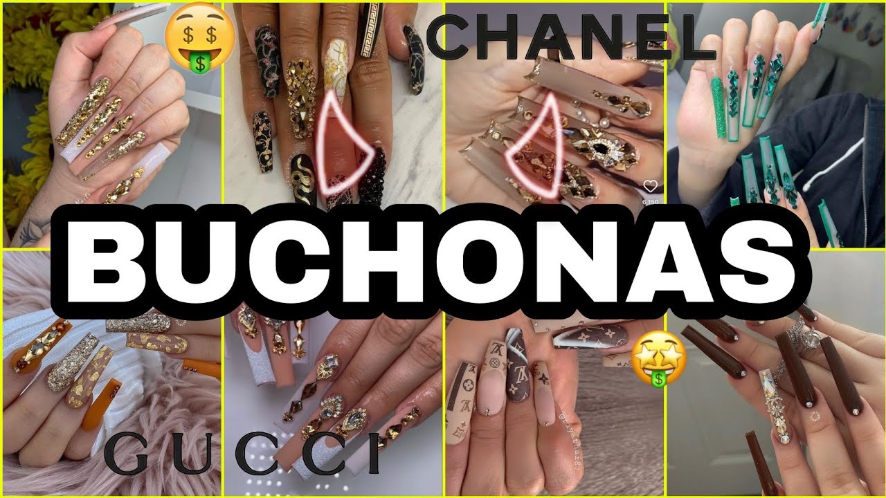 Uñas Buchonas con Piedras Swarovski 2024💖🤑Tendencia Uñas Acrílicas Decoradas Elegantes y Lujosas✨