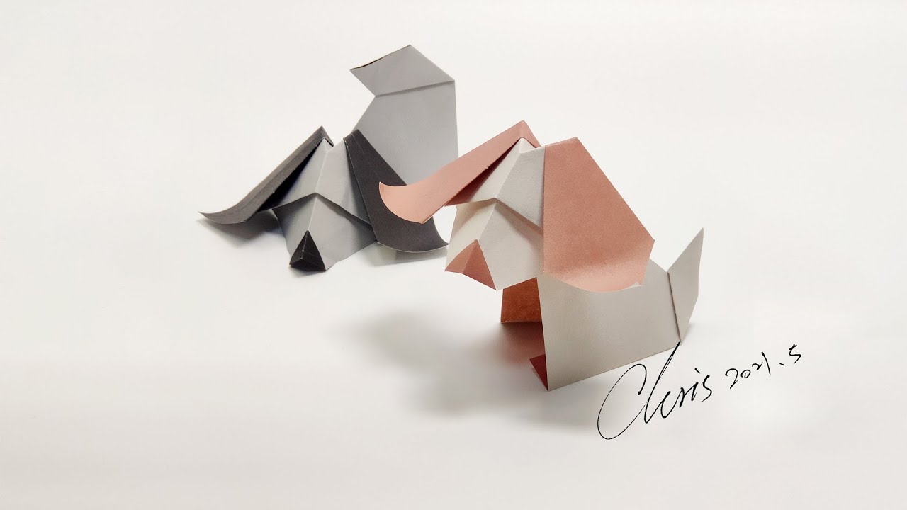 Origami Nodding dog