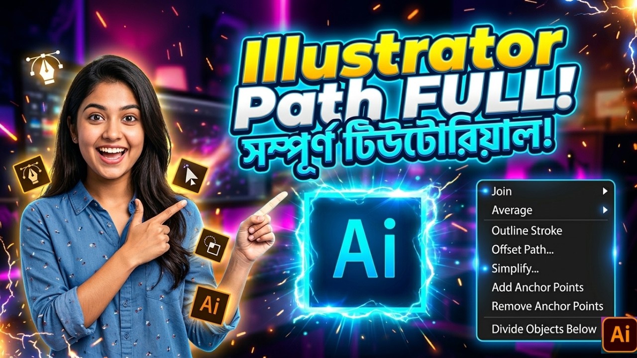 Illustrator Path Tutorial Bangla | Illustrator Path A to Z Bangla | Illustrator Path Explained