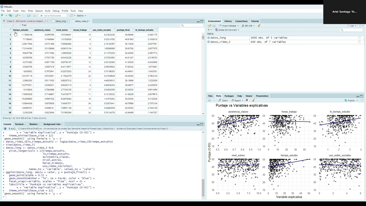 Video 5 - Aplicación Modelado y Estimación Regresión Lineal - FME