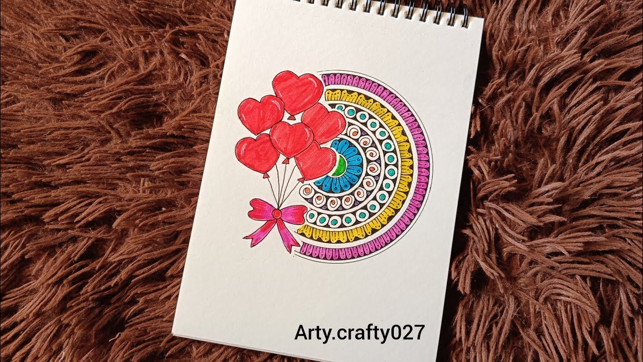 ❤️Valentine's day drawing ❤️ | How to draw zentangle Art + Mandalaart ❤️ tutorial for beginners 