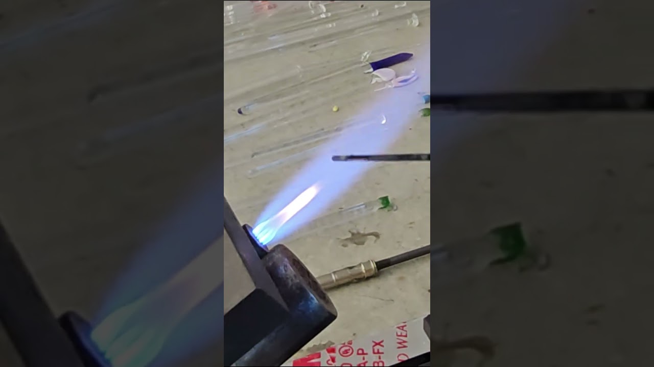 The Hottest Part of Flame Glassblowing Torch