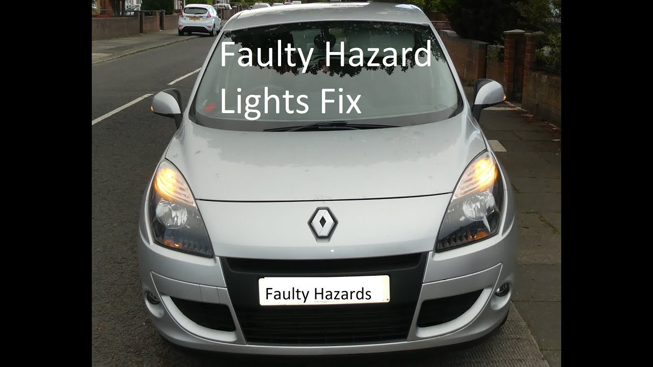Renault Scenic Hazard Lights Fault Fix, 2010 Mk3 Repair Hazard light coming on after start or random