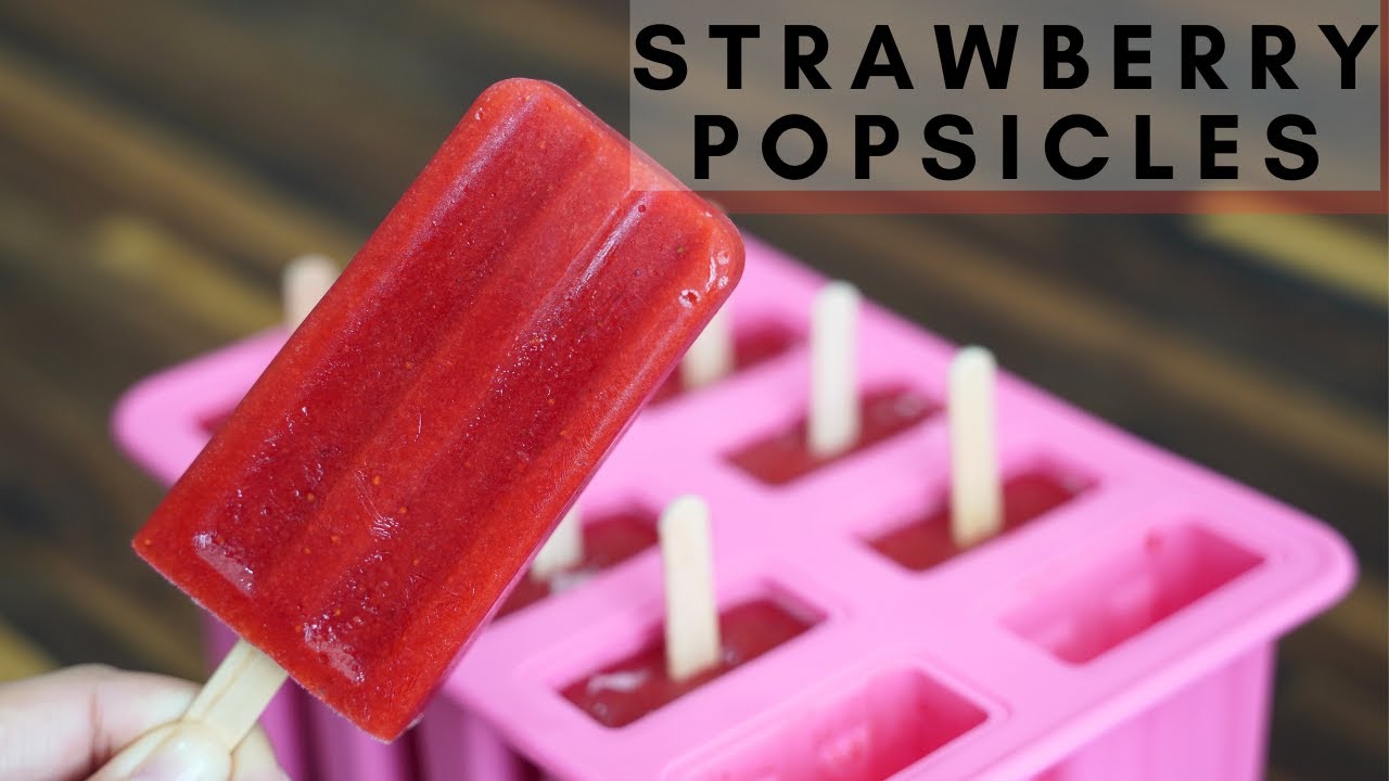HOMEMADE STRAWBERRY POPSICLES | 3 INGREDIENT HOMEMADE POPSICLES #shorts