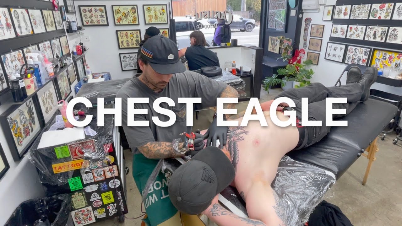 Traditional Chest Eagle Tattoo
