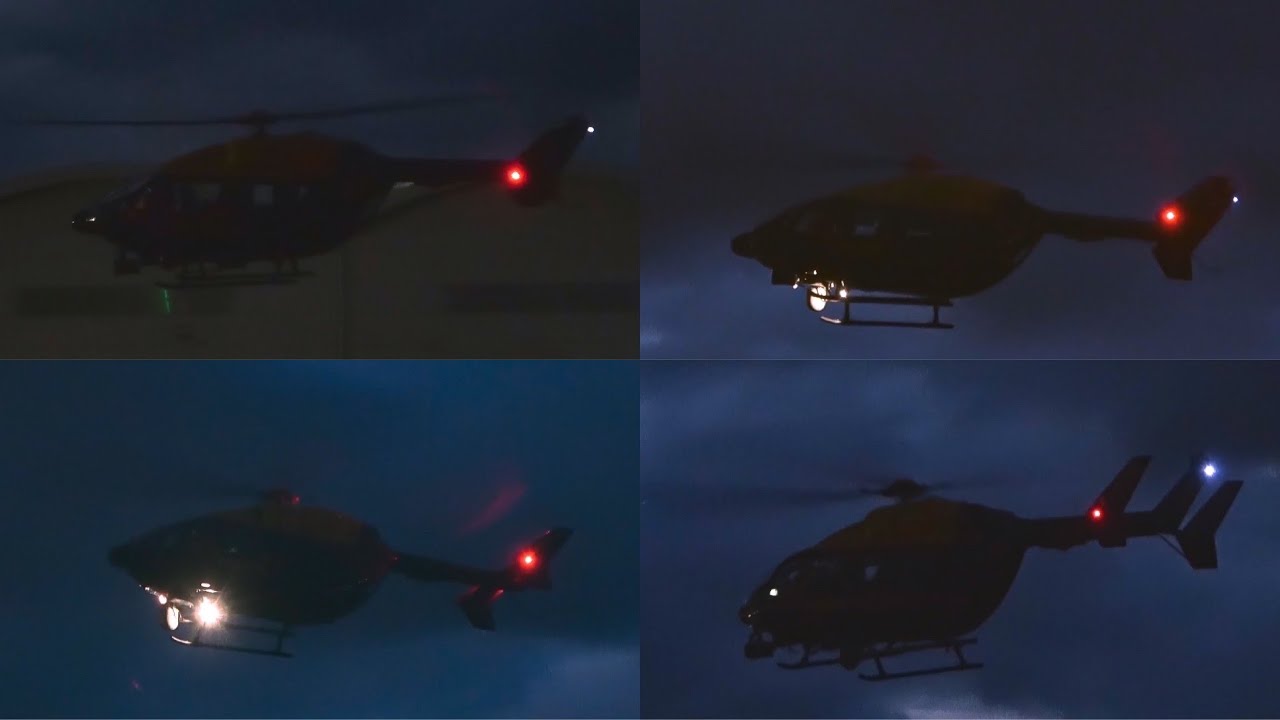 NPAS Eurocopter EC-145 Landing at Heliops Portland at Night!