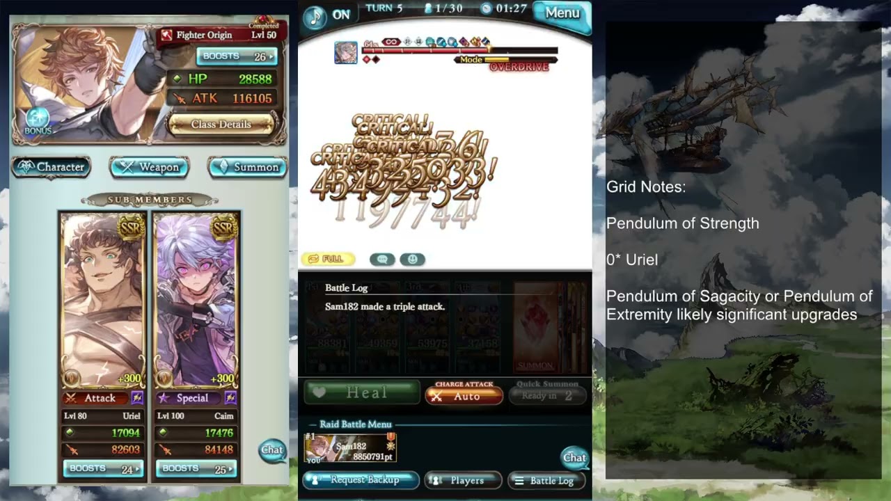 【グラブル】土古戦場200HELLフルオート【マグナ/フルンティング】 - 【GBF】 Earth Guild War Lv200 Blanche FA 【Magna Hrunting】~7:00