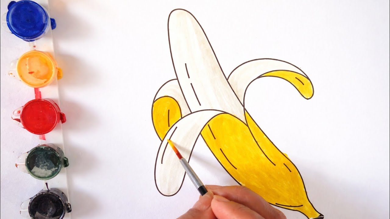 How to Draw and Paint a Banana Step by Step | Easy Drawing for Kids
