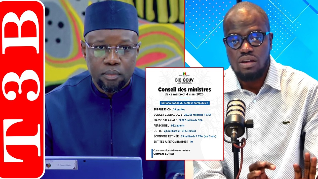 Sonko supprime 19 agences et économise 55 milliards : Réaction à chaud de Moustapha Mbaye
