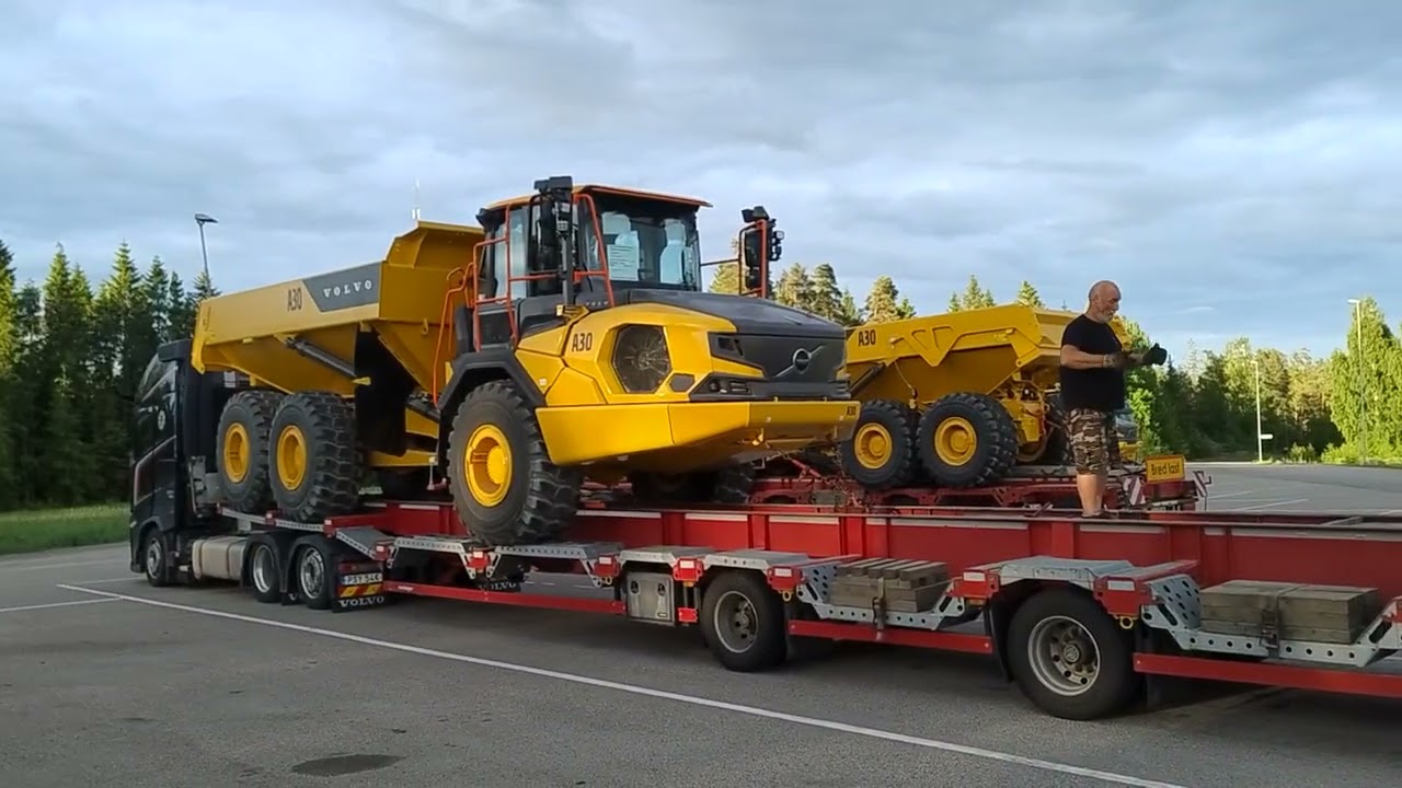 Loading Volvo A30 Articulated Hauler Dumper in Bra&aring;s, Sweden. 