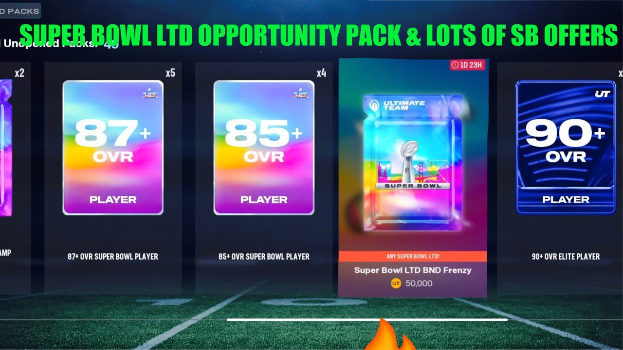 SUPER BOWL LTD OPPORTUNITY PACK & LOTS OF SB OFFERS, Madden 26 Ultimate Team 