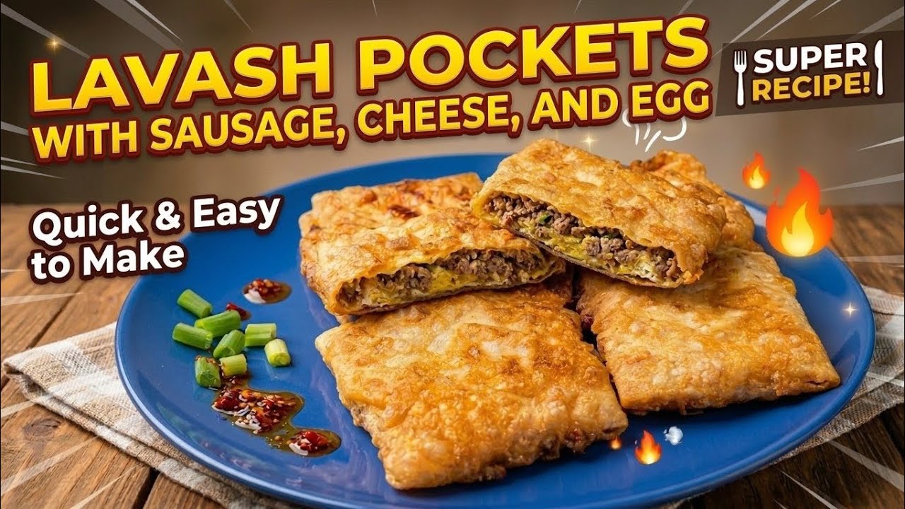 Lavash pockets wltn sausage, cneese, and egg Crispy & Juicy! 🥙 The perfect family dinner idea) 
