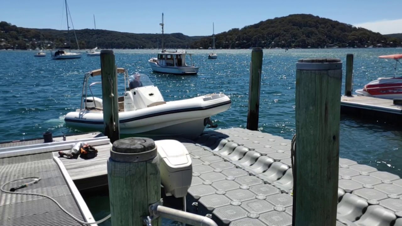 6.5m RIB Driving on to Floating Dry Dock Pontoon