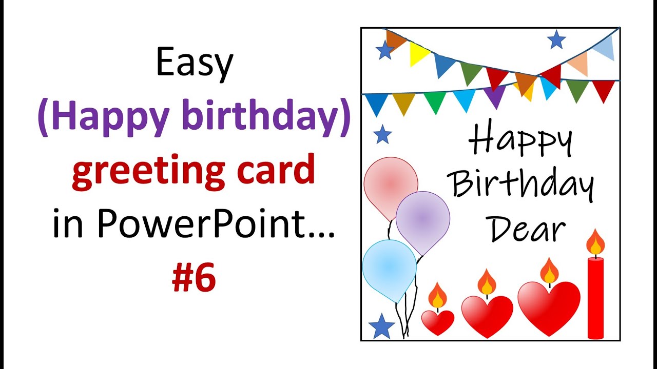Easy Greeting Card #6 in PPT | Happy Birthday | Hindi