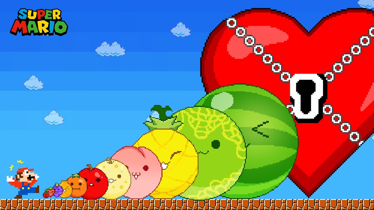 Mario vs Suika | Fruits Evolution into HEART