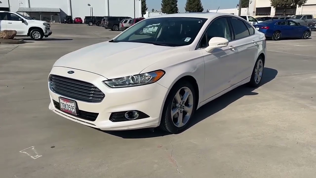 2014 Ford Fusion White Platinum Black madera Visalia Fresno Financing Clovis Used stock Service Hig