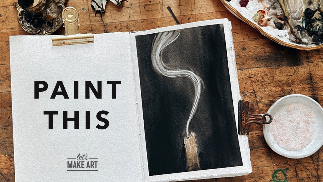 Paint a Snuffed Out Candle | Quick Watercolor Journal Painting by Sarah Cray of Let's Make Art