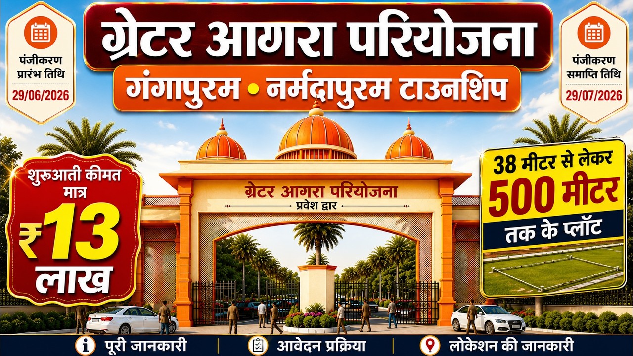 Greater Agra Plot Scheme 2026 | Agra Development Authority Gangapuram Narmadapuram Township Plots