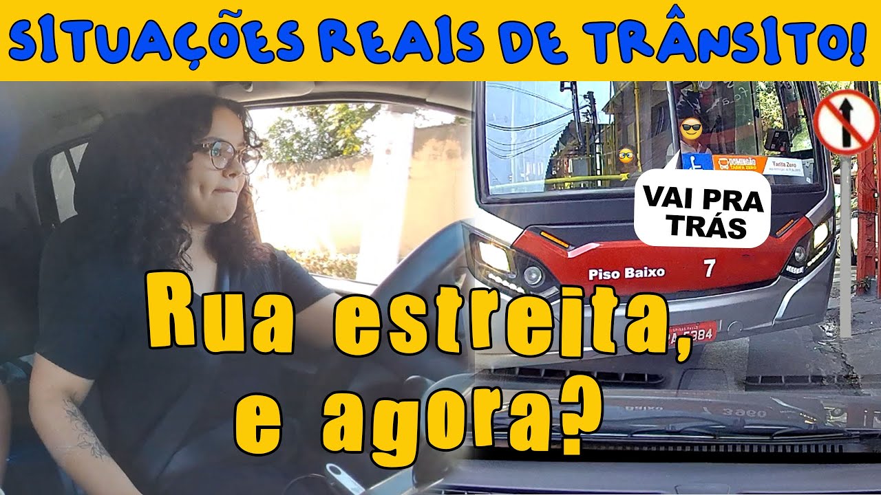 Ela precisou dar ré na rua estreita! Você faria o mesmo?