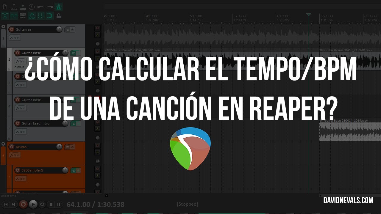 ¿Cómo calcular el tempo/bpm de una canción en Reaper?