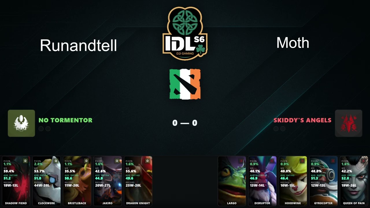 Irish Dota League S6 🇮🇪 Division 1 🔴No Tormentor vs Skiddy's Angels