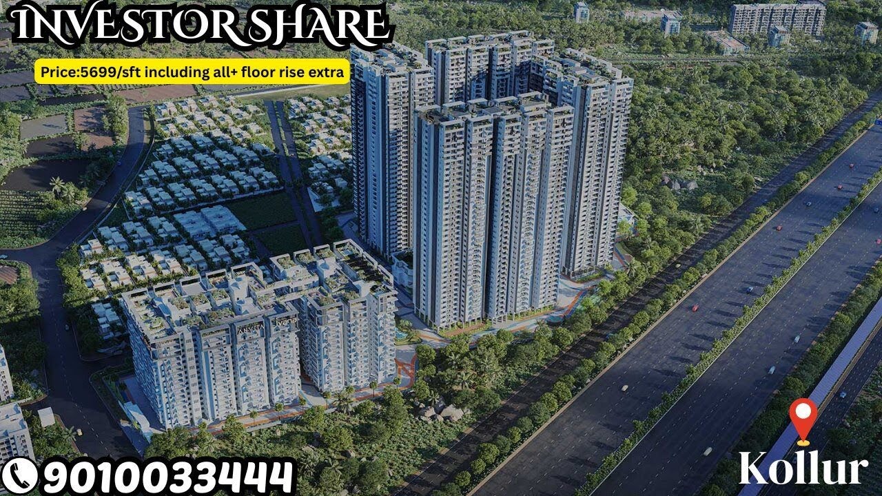 Investor Share Apartments || Anvita Ivana || 2,3,&4BHK || Sky Villas || ORR Facing,Kollur||Hyderabad