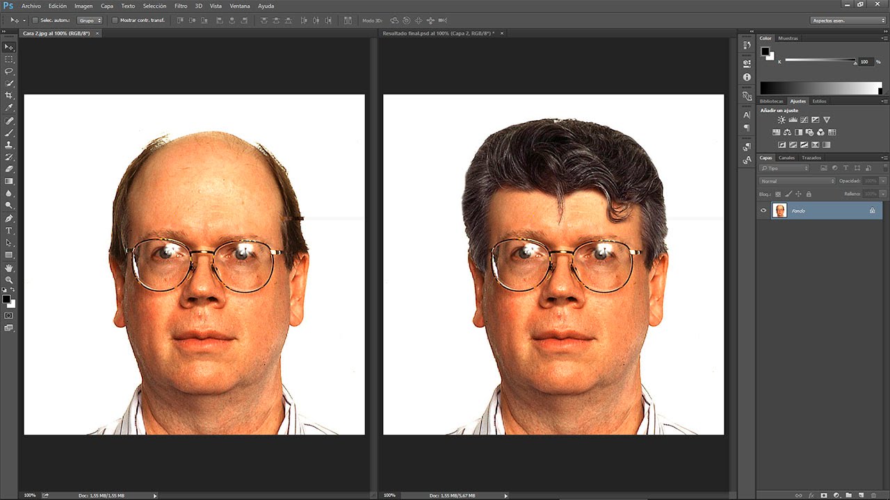 Incorporar cabello y reemplazar un rostro con Photoshop CC