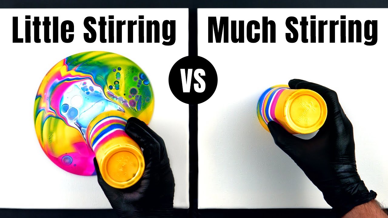 Little Stirring vs Much Stirring - Acrylic Pouring Experiment